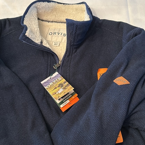 Orvis XXL navy blue 1/4 zip pullover - Picture 7 of 11